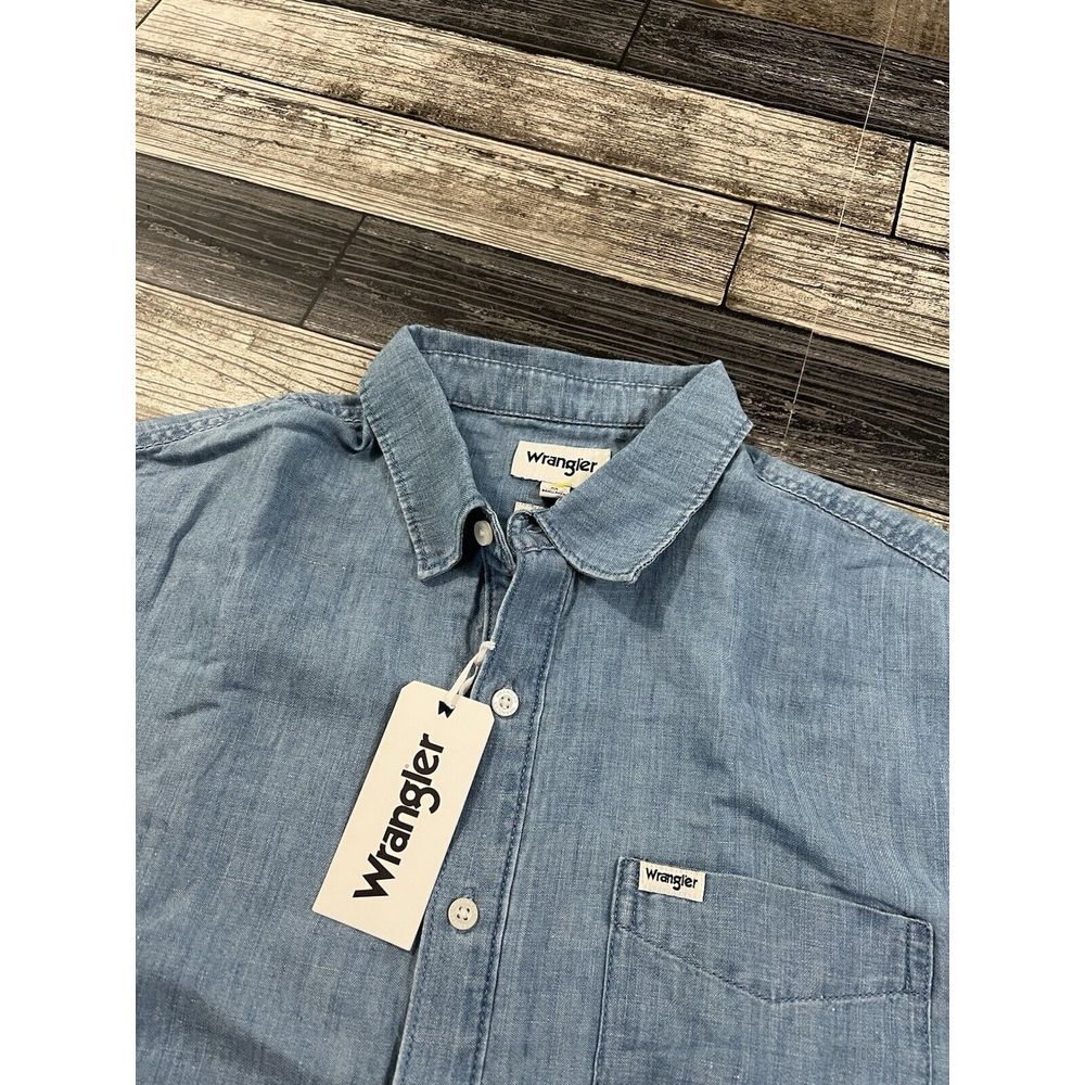 WRANGLER  M 1 PKT SHIRT MĘSKA‎ KOSZULA JEANSOWA LIGHT HEMP W5E3BNH97